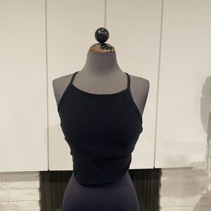 Black Athletic Top, Built in Bra